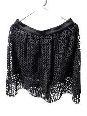 Women's Piace Black Lace Midi Skirt Size M